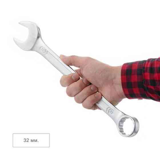 Ключ комбінований, 32 мм, Cr-V, покриття: сатин-хром, DIN3113, STORM INTERTOOL XT-1032 Киев