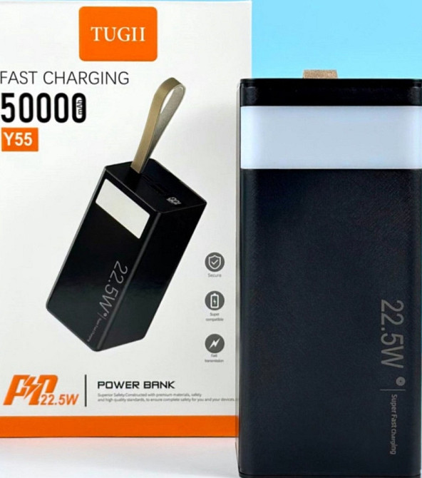 Павербанк Power Bank WUW-TUGII Y55 50000mAh PD22,5W (Чорний) Київ - фото 4