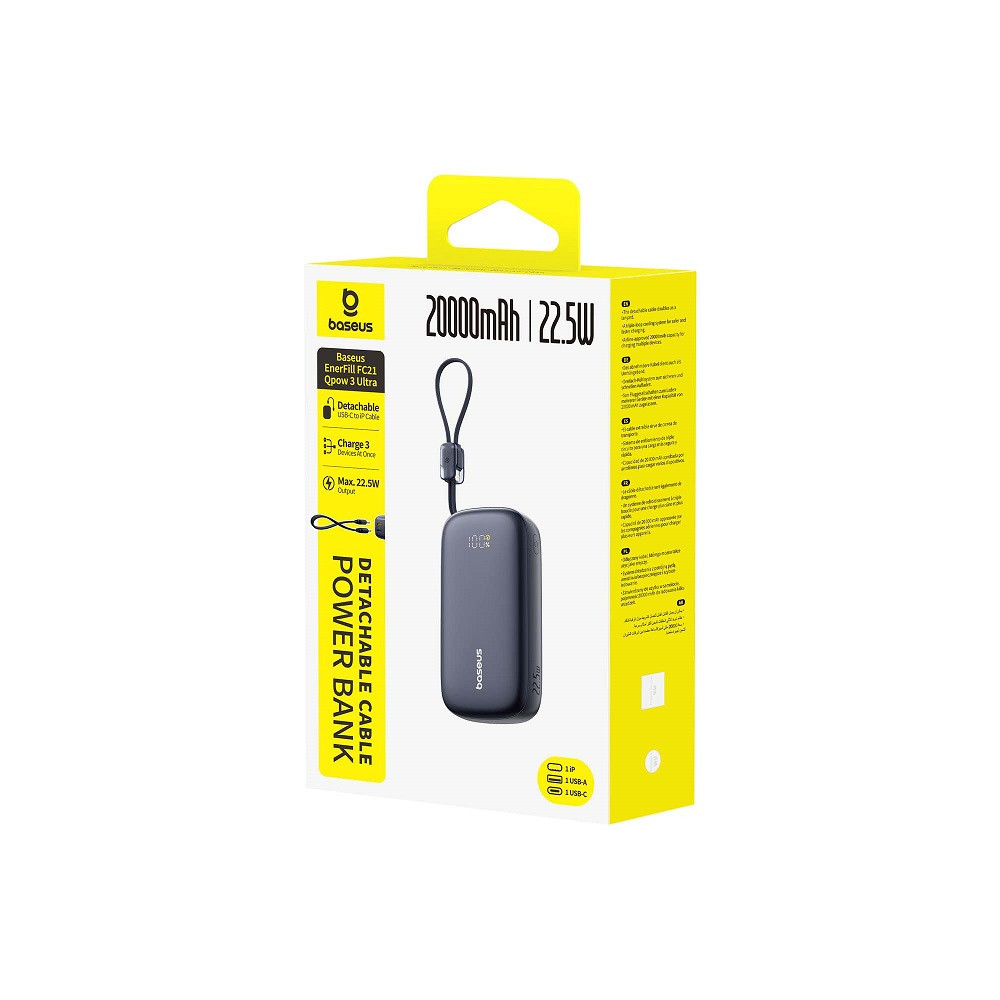 Павербанк 20000 mAh Baseus EnerFill FC21 Qpow 3 Ultra 22.5W E0027M00 швидка зарядка цифровий дисплей power bank повербанк Одеса - фото 2