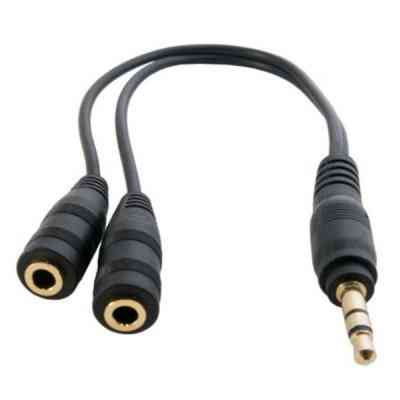 Кабель мультимедийный mini Jack 3.5mm M to 2xmini Jack 3.5mm F 0.2m Extradigital (KBA1680) Винница