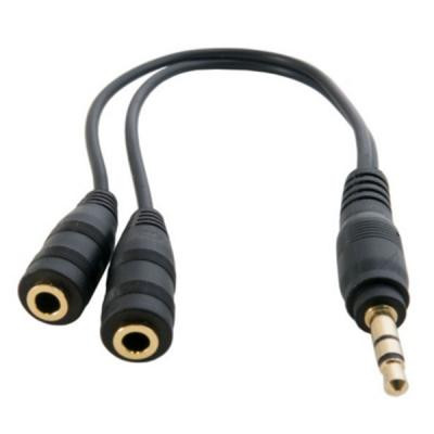 Кабель мультимедійний mini Jack 3.5mm M to 2xmini Jack 3.5mm F 0.2m Extradigital (KBA1680) Вінниця - фото 2