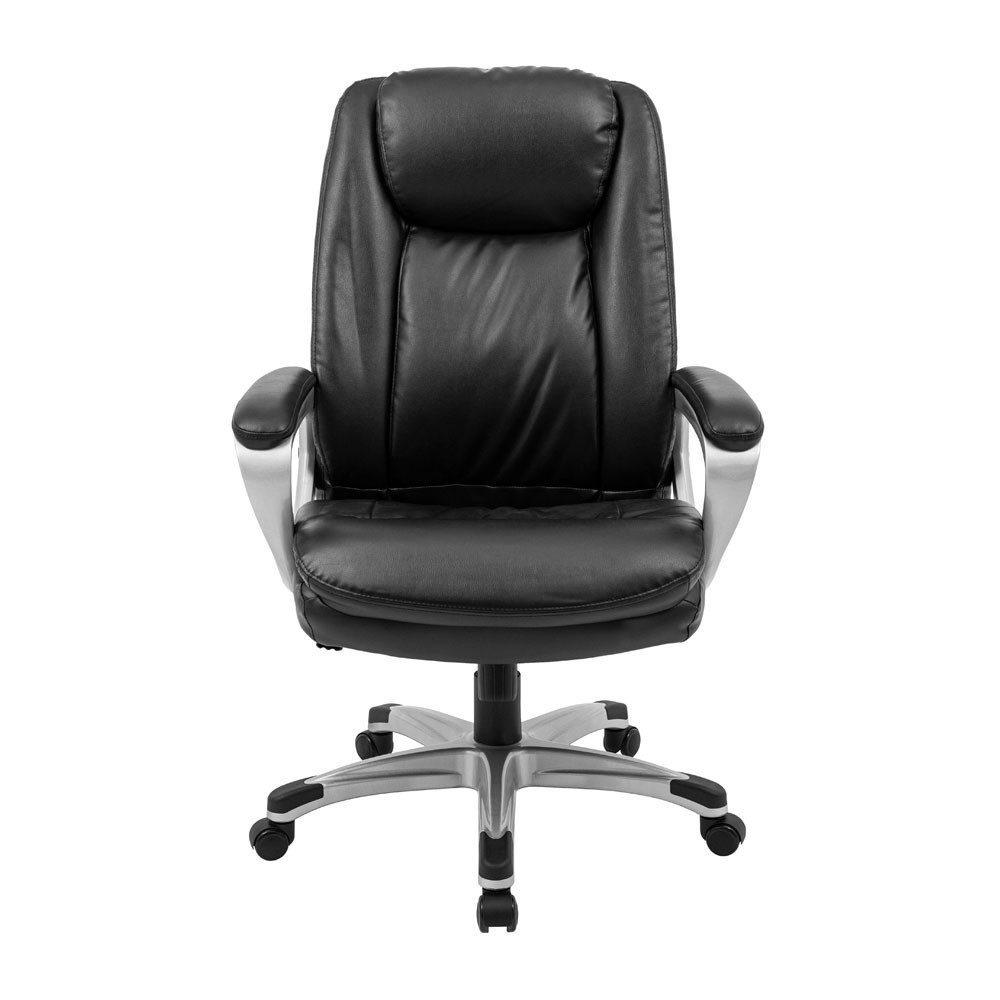 Офісне Крісло Керівника Elite Pro М2 AnyFix Шкіра-спліт Чорно-сірий Київ - фото 2