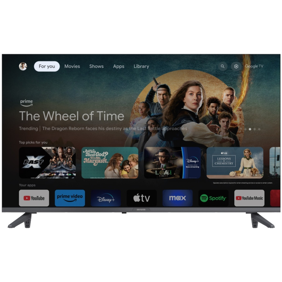 TV 40 AIWA 40GO50804FHD FHD/DLED/T2/Google TV/2 x 10W/Dolby Digital/HDMI/Wi-Fi/VESA 200x100/Black Вінниця - фото 1