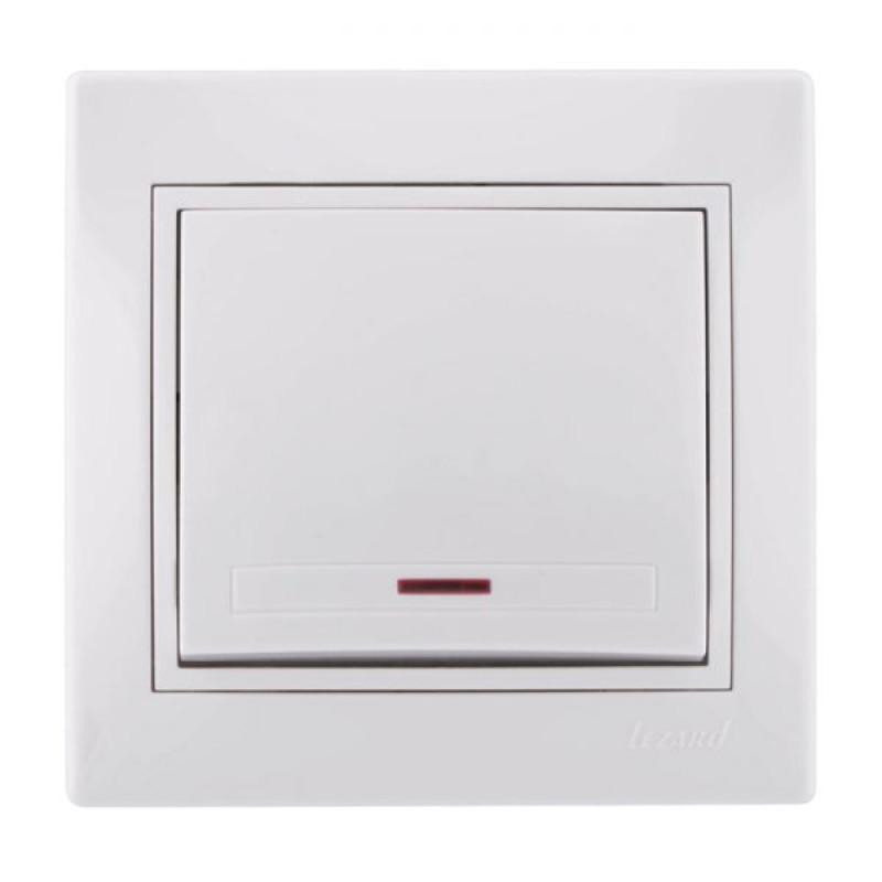 MIRA Вимикач з підсвіткою білий з білою вставкою Lezard Харків - фото 1