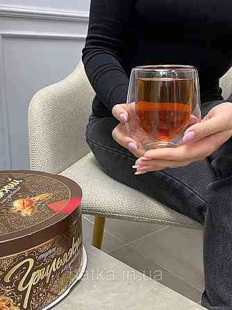 Піала чашка подвійне скло Olens "Янтарний Умка" 250 мл бурштиновий Київ