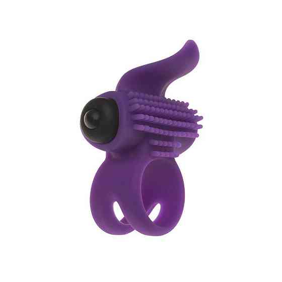 Эрекционное виброкольцо Adrien Lastic Bullet Lastic Ring с язычком и щеточкой для стимуляции клитора Sex Aura Киев