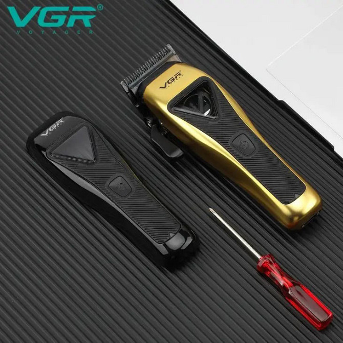 Машинка для стрижки VGR V-015 акумуляторна бездротова професійна YO-959 6 насадок Київ - фото 8