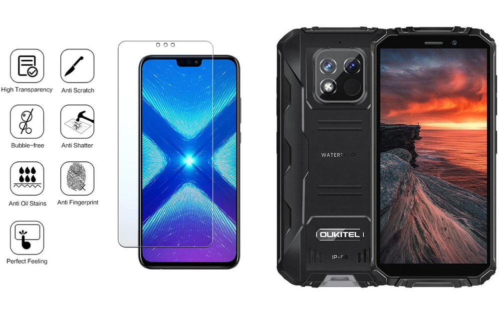 Захисне скло NeoGlass для Oukitel WP18, WP18 Pro – надпрозоре та стійке Київ - фото 4