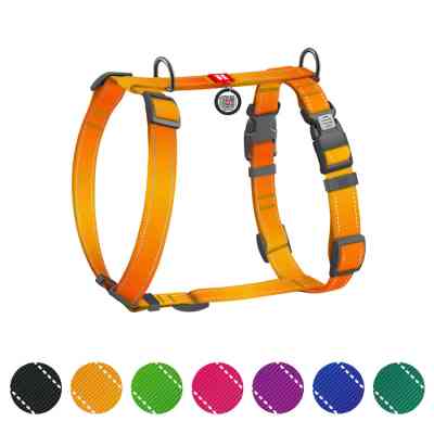 Шлея для собак WAUDOG Nylon Mono анатомічна H-подібна з QR паспортом, пластиковий фастекс, XL помаранчева (54594) Вінниця