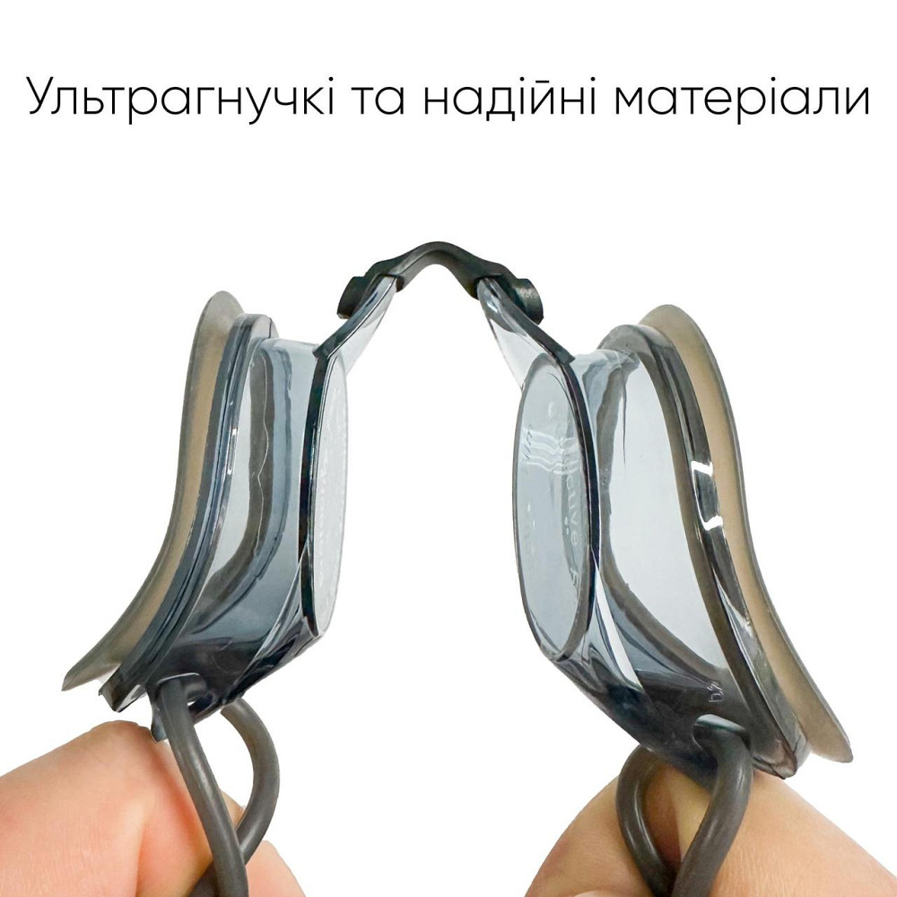 Окуляри для плавання Renvo Mavo Уні Anti-fog Чорний, Сірий OSFM (2SG110-02) Київ - фото 3