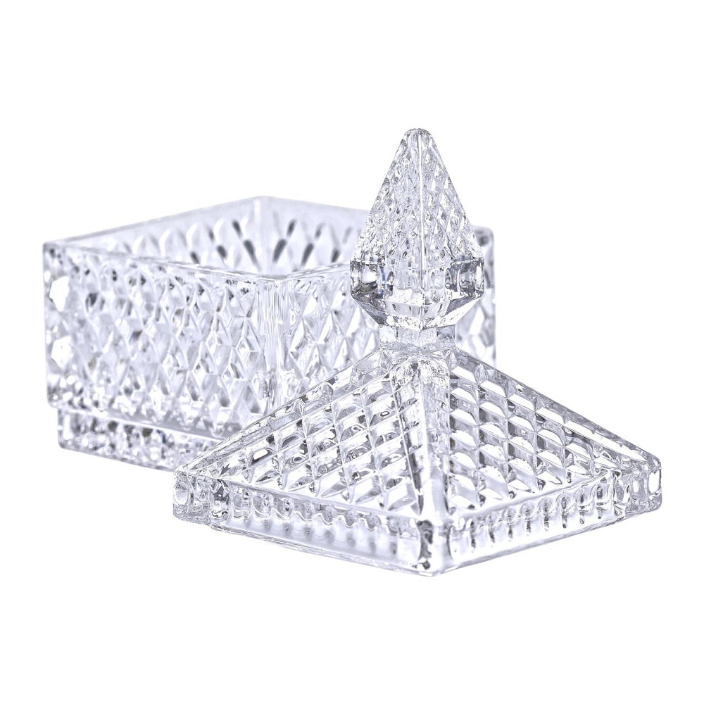 Yiwu Цукерниця скляна з кришкою 8.5х8.5х15 см квадратна HP-YH-41 Коломия - фото 5