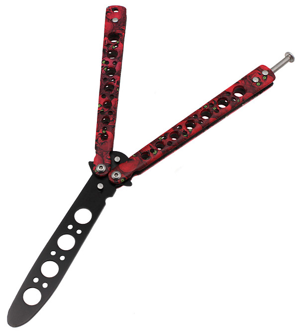 Ніж метелик Тренувальний Skall 301-2 Червоний Дніпро - фото 1