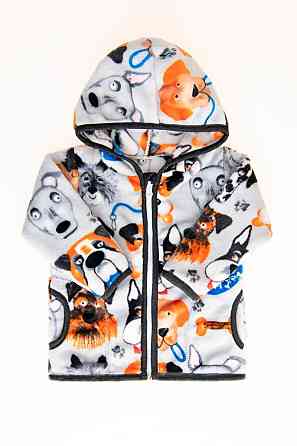 Куртка-толстовка детская весенняя, серая, с капюшоном на молнии Крохатушка одяг Киев