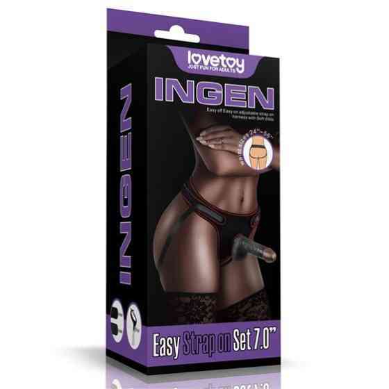 Страпон - Ingen Easy Strap-On Set 7" Black Sex Aura Київ