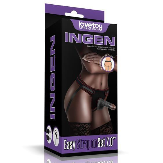 Страпон - Ingen Easy Strap-On Set 7" Black Sex Aura Київ - фото 1