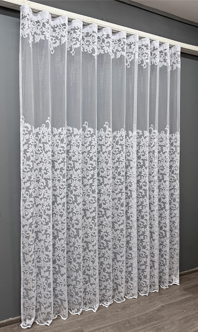 Тюль VR-Textil 639т Жаккард Премиум Белый 300х270 см (42-0355) Киев - изображение 3