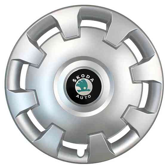 Автомобільні модельні ковпаки R15 Skoda (зелена) 303 4шт, SJS, сріблясті Київ