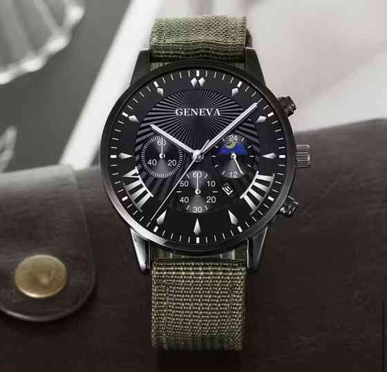 Подарунковий набір для чоловіків наручний годинник з 4 браслетами зелений Київ