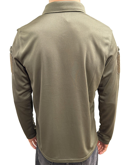 Поло для мужчин с долгим рукавом, тактическая рубашка с липучками на рукавах Хаки S Каменец-Подольский - изображение 4