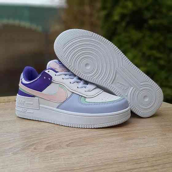 Кроссовки Nike Force Белые Женские Кожаные Форсы Разноцветные Найк Shadow (размеры: 36,37,38,39,40,41) - 22 Днепр