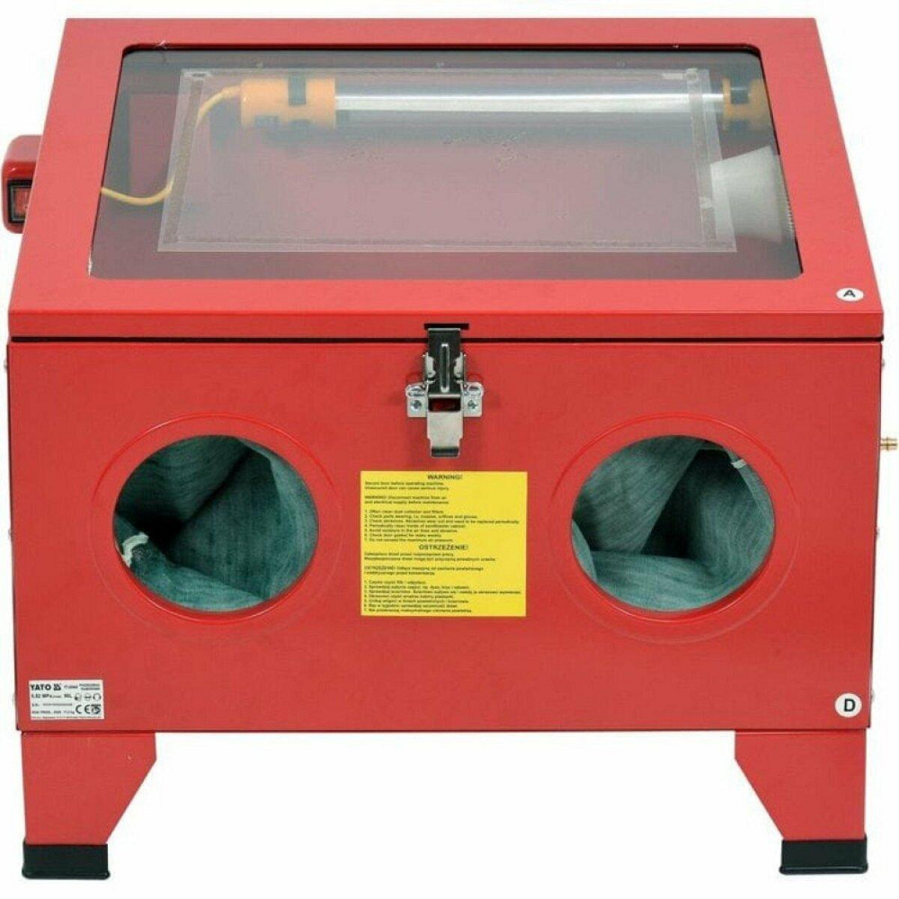 Піскоструйна камера YATO : 90 л, 4 форсунки, 0.27-0.82 МПа, спож.пов. 424-707 л/хв, 59х49х49 см [1] Одеса - фото 2