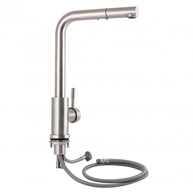 Смеситель для кухни Lidz Aria 015FL1 с выдвижным изливом (k35) LDARI015FL1NKS34944 Nickel Харьков - изображение 1