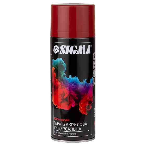 Sigma Эмаль аэрозольная акриловая 400мл RAL 3001 сигнальный красный глянец SIGMA (2736931) Коломыя