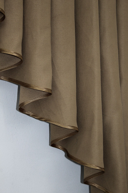 Шторка с ламбрекеном VR-Textil № 039к Темно-бежевый 160х270 см (52-0656) Киев - изображение 6