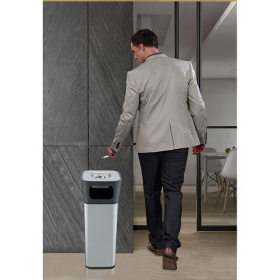 Контейнер для сміття JAH квадратный з попільничкою Срібний металік 25 л (6331) Вінниця - фото 8