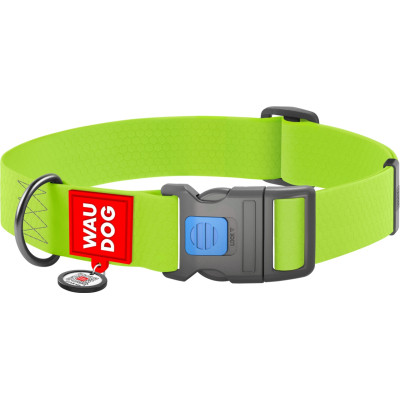 Нашийник для тварин WAUDOG Waterproof з QR паспортом пластиковий фастекс XXL салатовий (25115) Вінниця - фото 1
