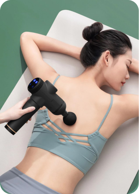 Перкуссионный массажер Rlaxyoo S3 Массажный пистолет (6 насадок + кейс) 2400 мАч 30 режимов (Карбон) Винница - изображение 8