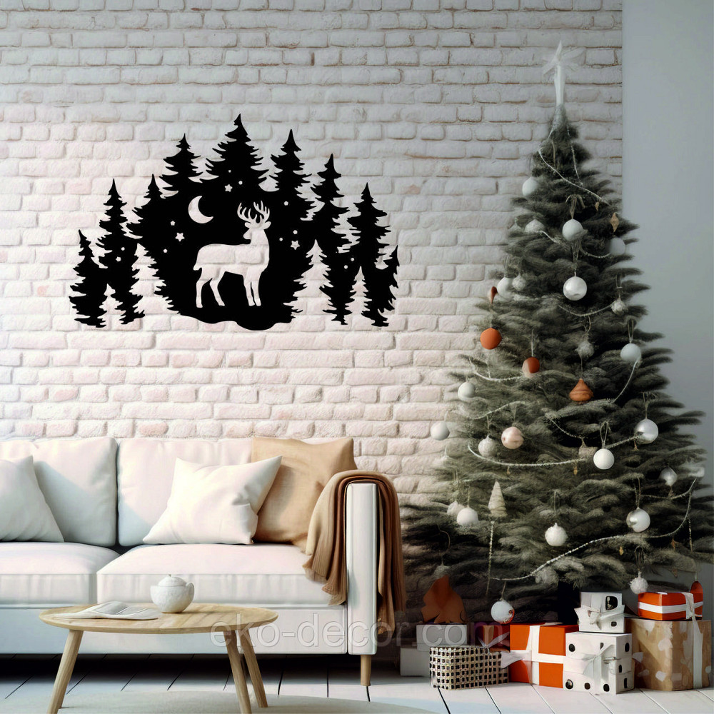 Декоративное настенное Панно «Новый год», Декор на стену 70*45 см, Чёрный Киев - изображение 5