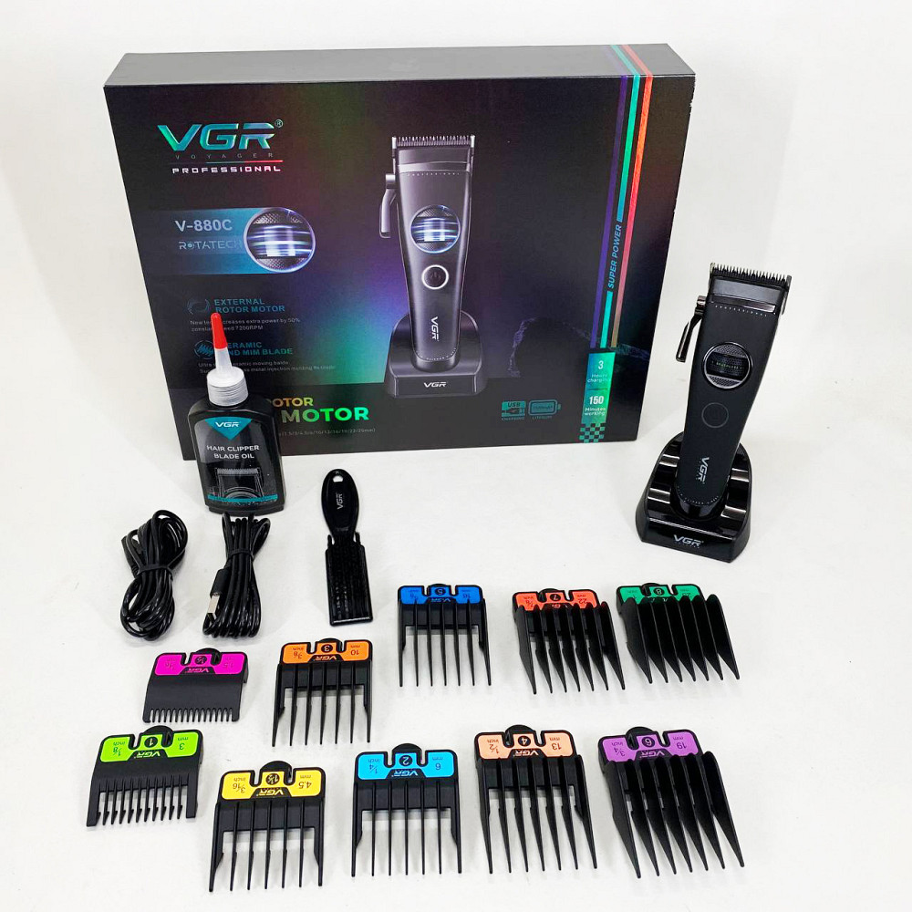 Тример з регульованою довжиною VGR, Електромашинка для стрижки, Машинка для стрижки волосся і потилиці VM-71 Львів - фото 16