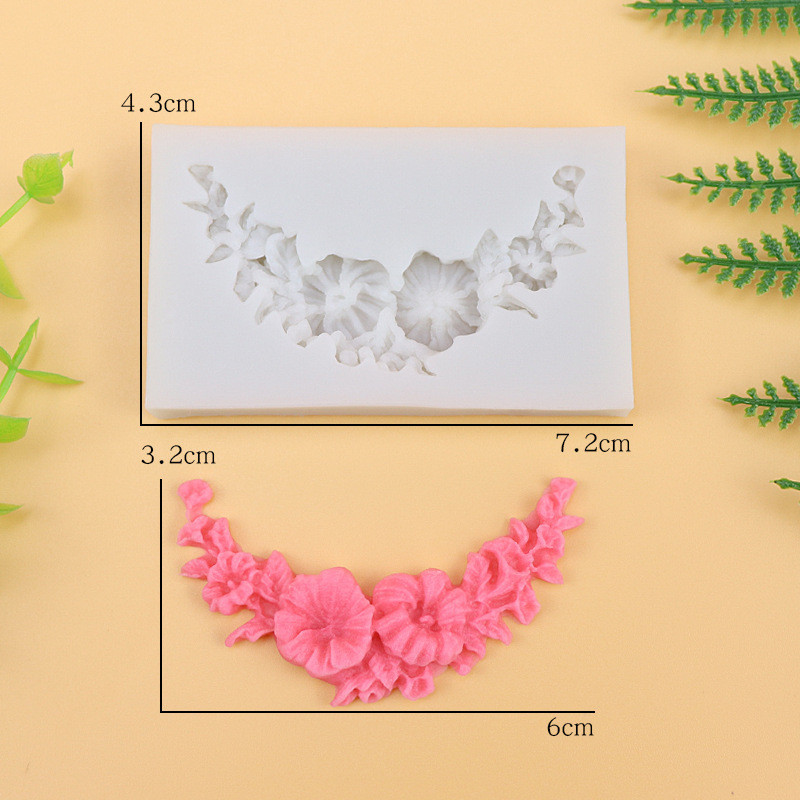 Молд силиконовый Цветочки 43 на 72 мм серый Киев - изображение 2