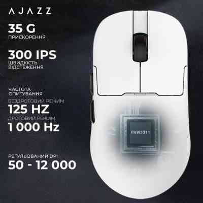 Мишка Ajazz AJ159P MC Wireless/Bluetooth/USB Charging Dock White (AJ159P-MC-W) Вінниця