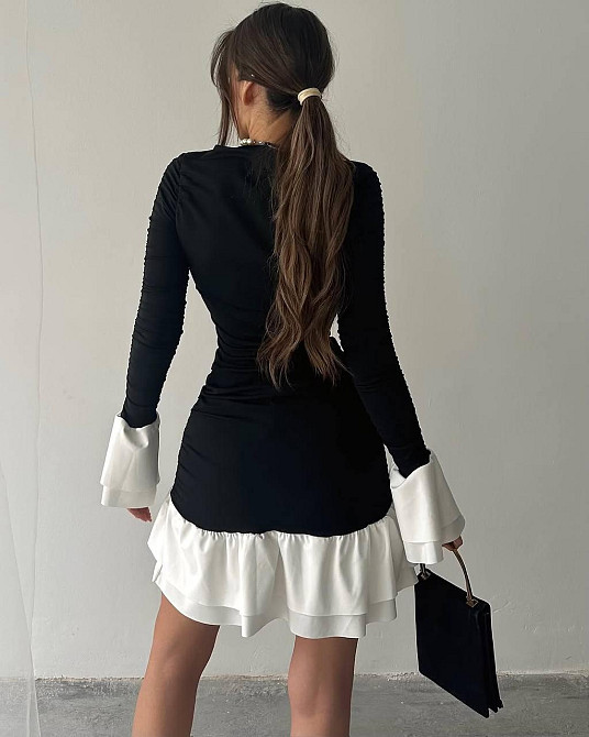 Жіноча стильна мінісукня масло + шифонові вставки 44/46 Одеса - фото 4