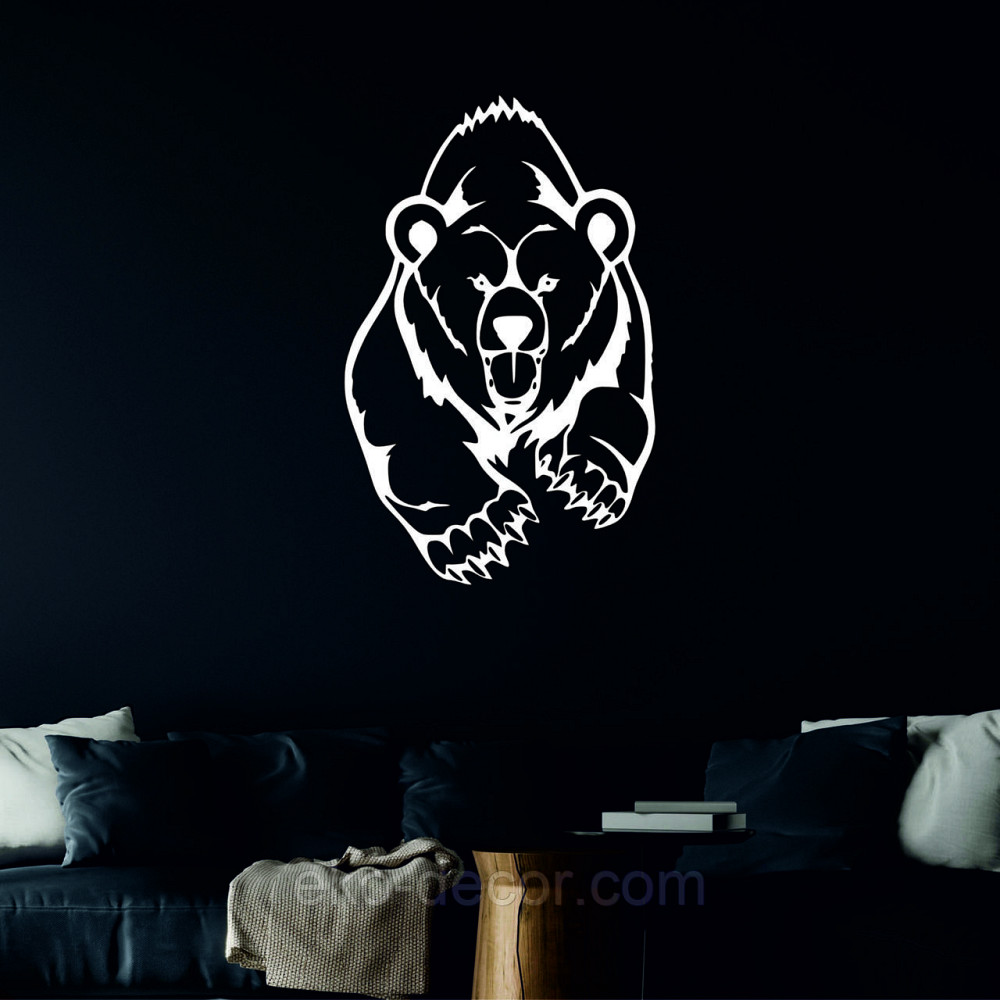 Декоративне настінне Панно «Ведмідь» Декор на стену 70*44 см, Білий Київ - фото 4