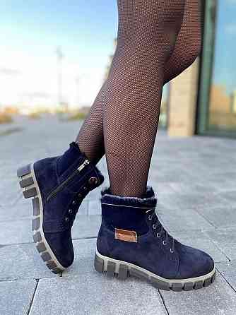 Stepter Черевики жіночі Stepter сині нубук з натуральною шерстю зимові 38р. 40р. (2218) Коломыя