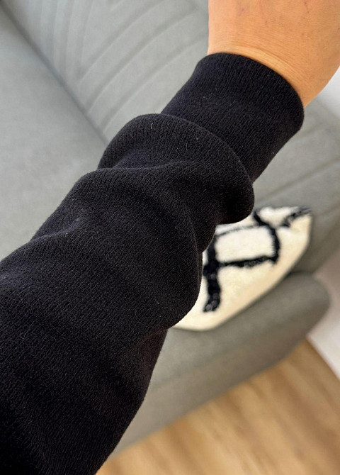 Женский теплый прогулочный костюм двойка: кофта и штаны вязка на трикотажной основе Черный, 50/52 Одесса - изображение 7