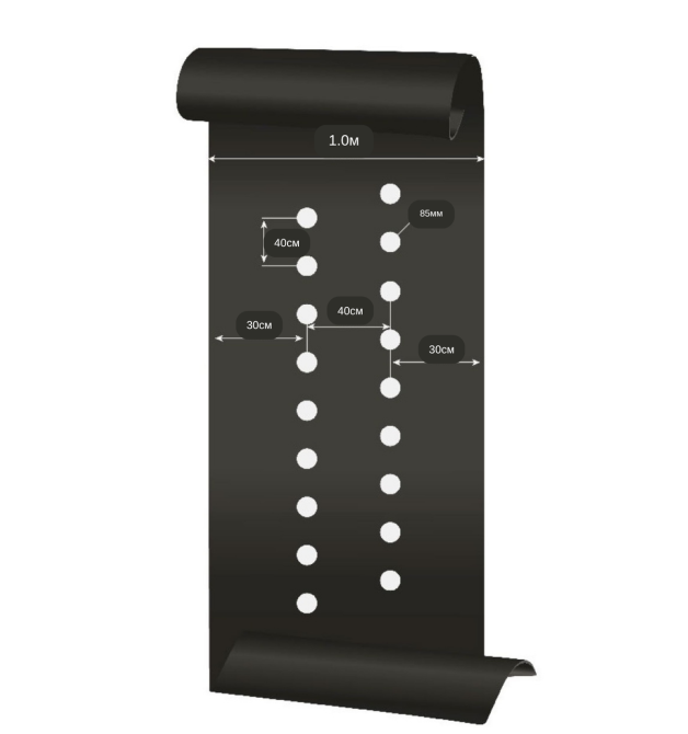 Плівка 30 мкм 1.0м* 1000м плівка чорна для мульчування перфорована 2 отвори Дніпро - фото 9