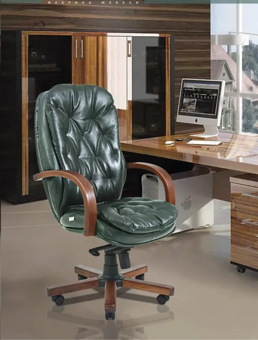 Офисное Кресло Руководителя Richman Venice Madras Green India Wood М2 AnyFix Зеленый Днепр - изображение 4
