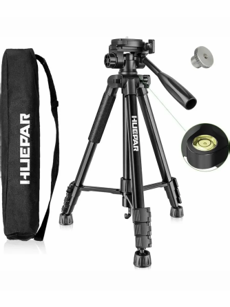 Штатив тринога Huepar TPD14 (50-140 см) з різзю 1/4 дюйма Чорний Вінниця