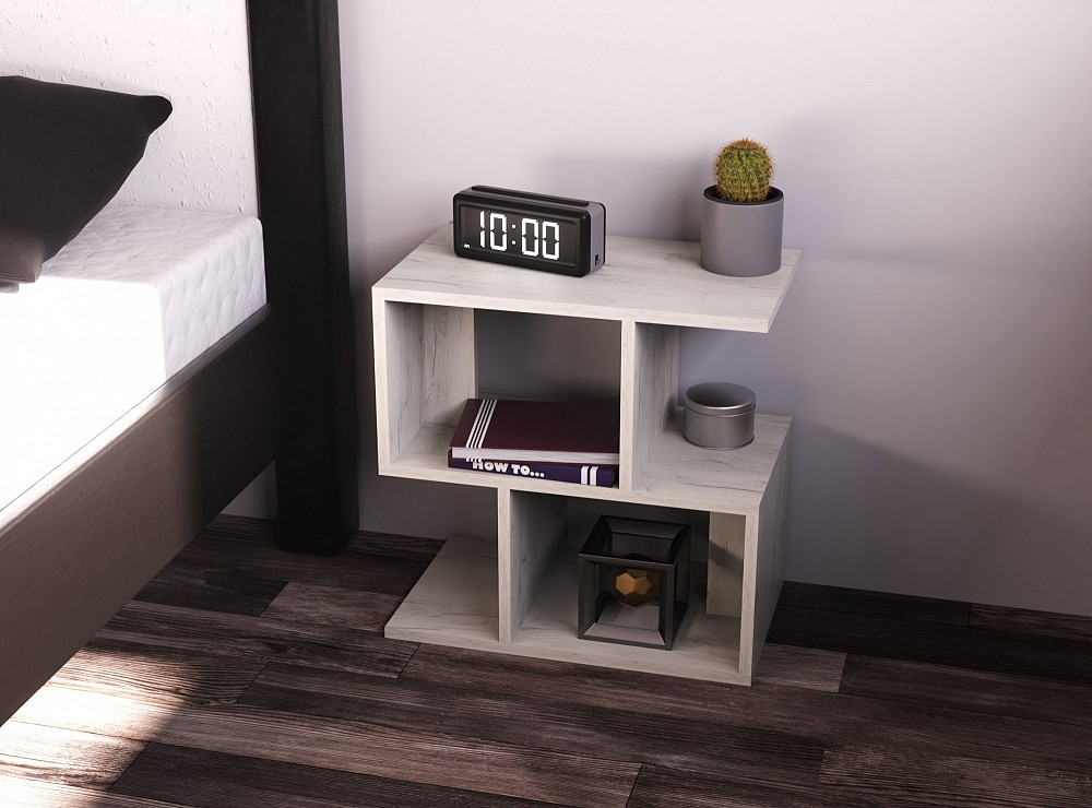 Тумба прикроватная S-1, Дуб Крафт Білий, 500/300/500 Львов - изображение 2