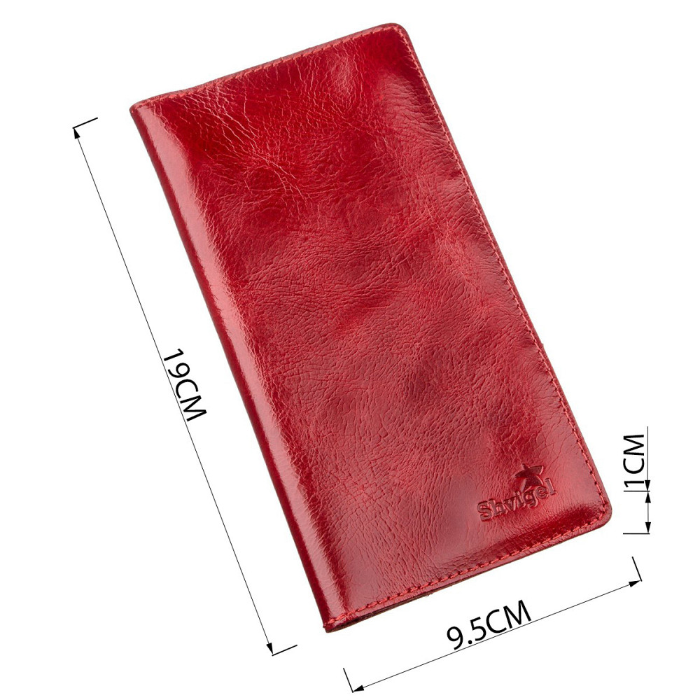 Гаманець жіночий вертикальний зі шкіри Алькор SHVIGEL 16194 Червоний Київ - фото 3