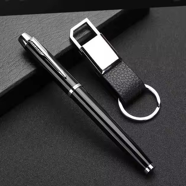 Комплект подарочный 3в1 визитница, брелок для ключей, ручка, бизнес набор аксессуаров для руководителя, черный Каменец-Подольский - изображение 2