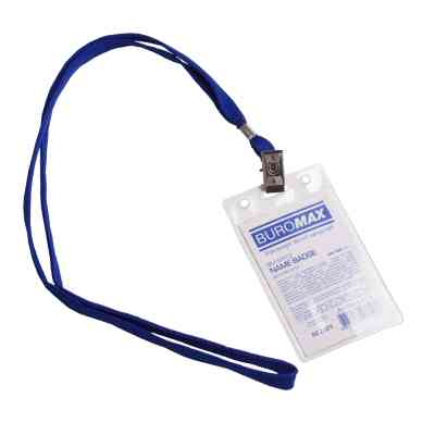 Бейдж Buromax вертикальный, 64 х 108 мм, со шнурком на клипе (BM.5413) Винница