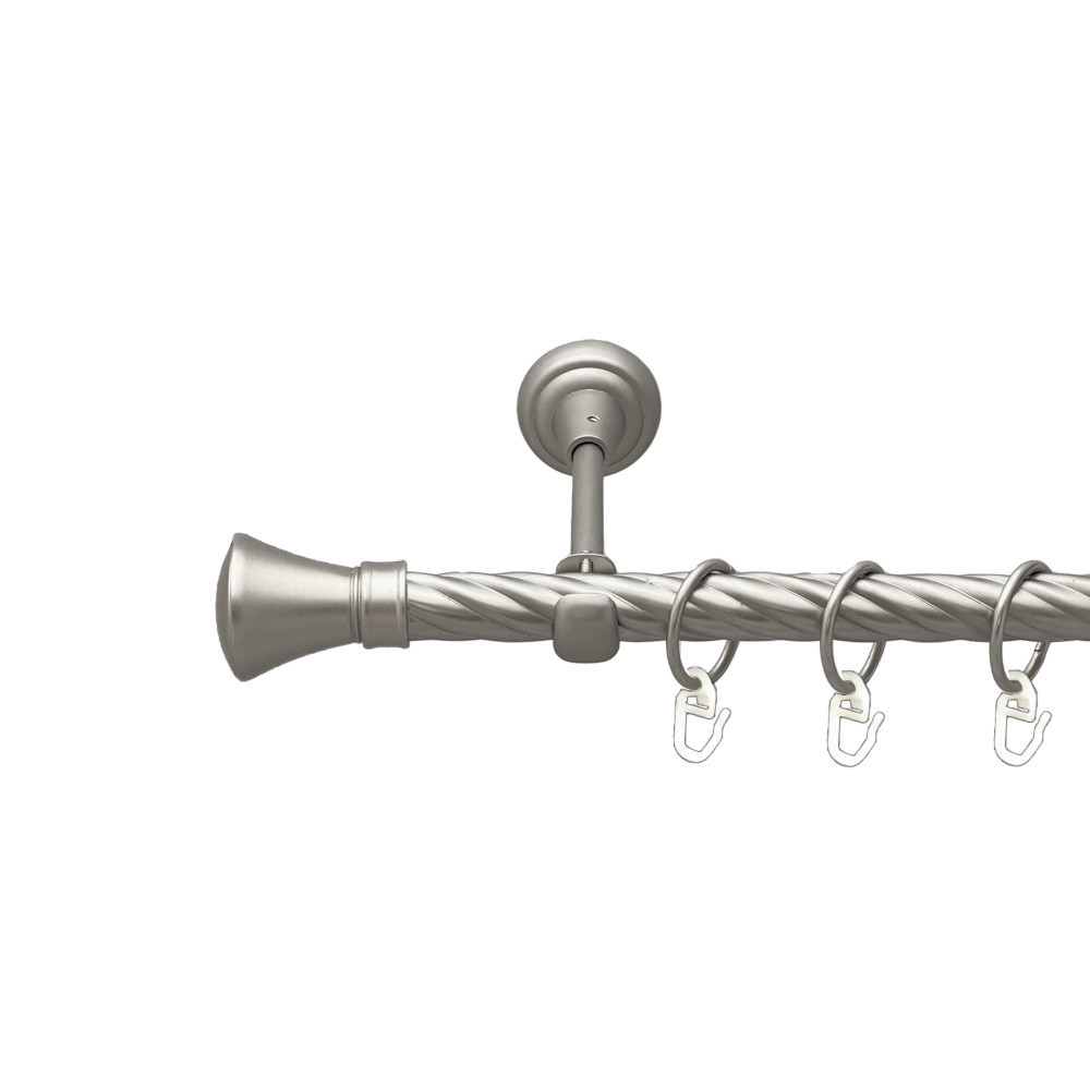 Карниз Orvit Люксор металевий однорядний відкритий скручена труба кільце металеве Сатин 19 мм 300 см (00-00023029) Львів - фото 1