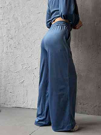 Женский прогулочный костюм двойка: кофта и штаны турецкий велюр Джинс, 46/48 Одесса