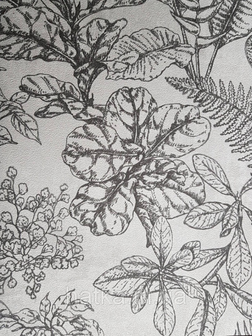 Шпалери флізелінові eco Decoprint Essentials EE22547 різні тропічні листя чорні на білому Київ - фото 3