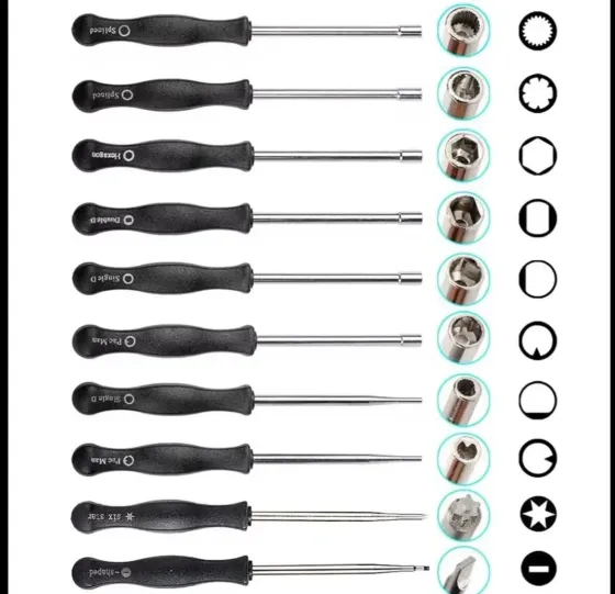 Набір викруток 10 шт і тахометр для регулювання карбюраторів, інструменти в чохлі Київ